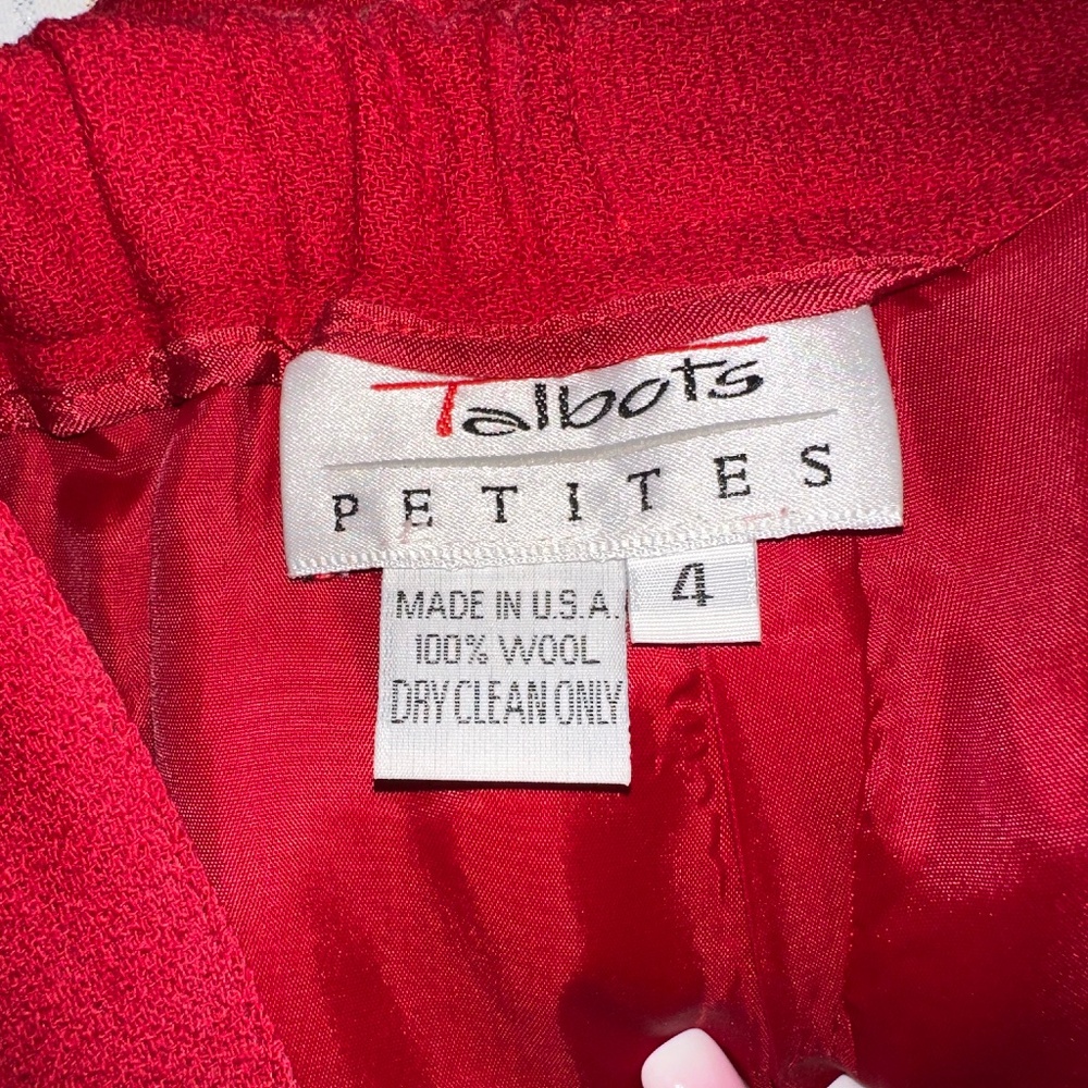 Talbots Petite Red Wool Suit ~ Jacket Sz 2 Skirt Sz 4 - Picture 13 of 13